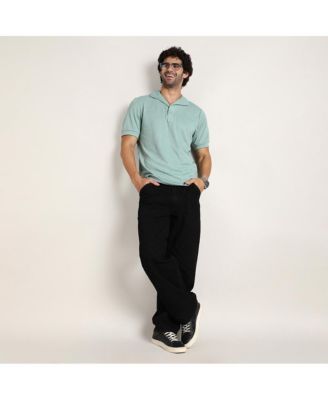 Men's Sea Green Tactitle Spread-Polo T-Shirt