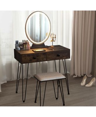 Industrial Makeup Dressing Table with 3 Lighting Modes