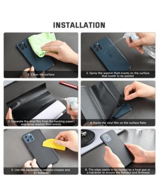 5ft x 100ft Car 3D Carbon Fiber Vinyl Wrap Sticker Roll Vehicle Motorcycle Black