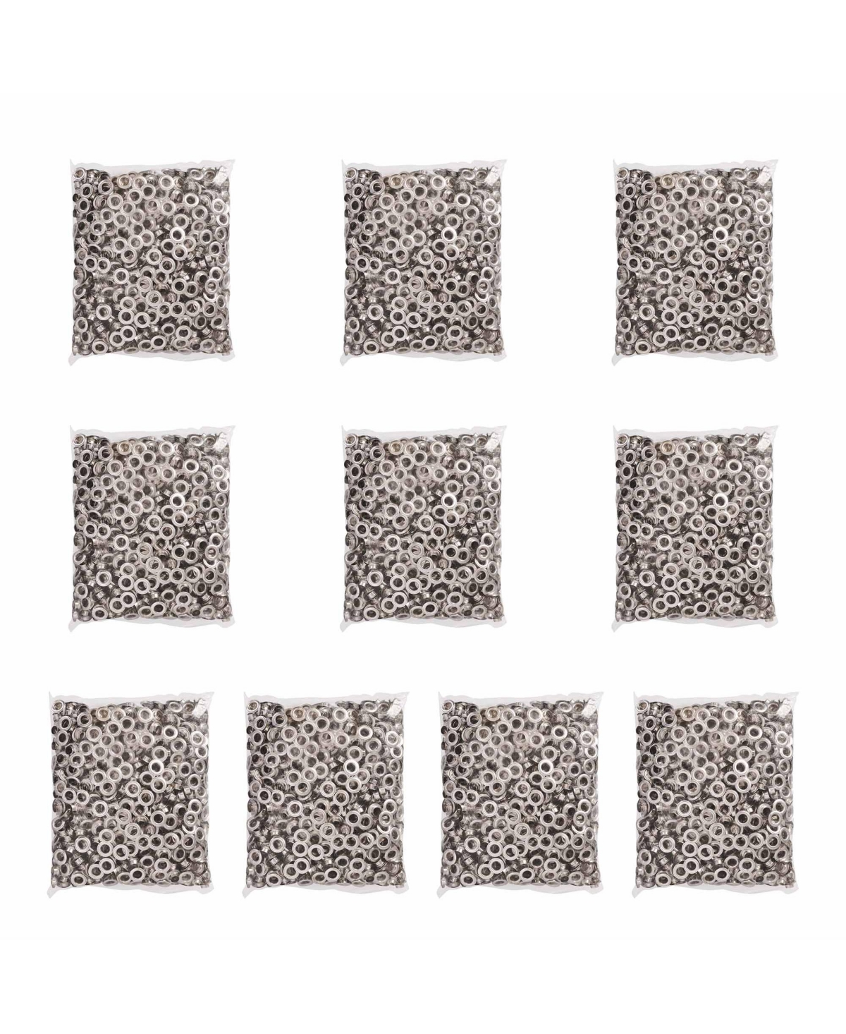 10000 pcs Grommet Kit 3/8 inch Size #2 Eyelets and Washers Nickel for Hand Press Apparel Leather Printing Tarp - Natrual