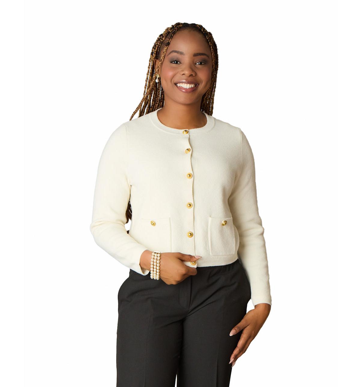 Women's Itch-Free Merino Wool Sweater Jacket with Soft Inner Lining - Black onyx