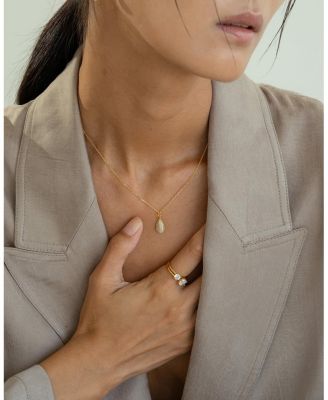 Sterling Silver 18k Gold Plated Leah Crystal Teardrop Necklace & Earrings Set