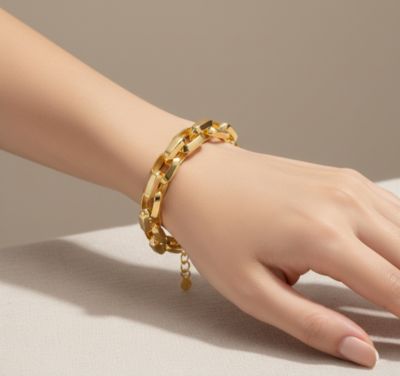 14K Gold Plated Chain Link Bracelet