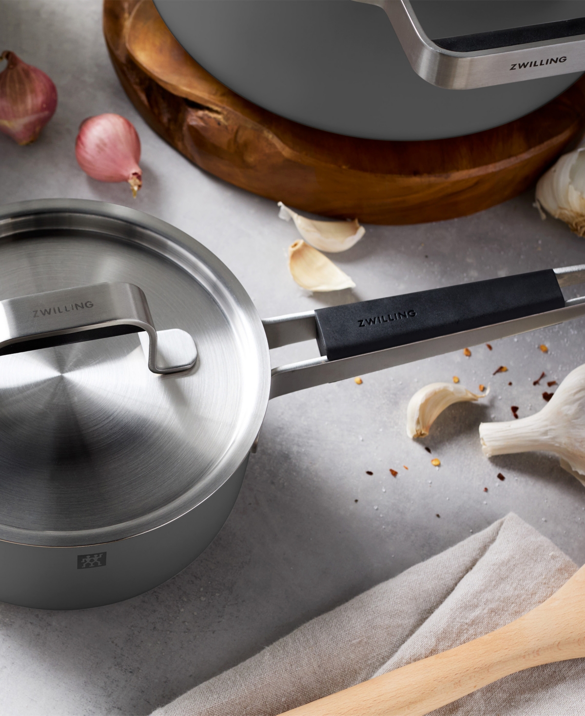 Zwilling Pure Stainless Steel 8 Piece Cookware Set In Silver
