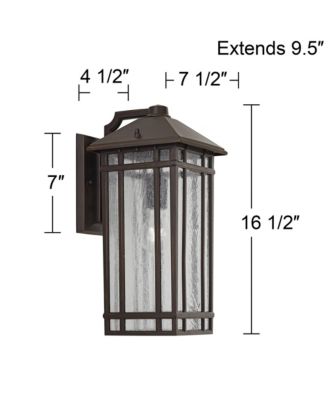Sierra Craftsman 16 1/2" High Farmhouse Rustic Outdoor Wall Light Fixture Mount Set of 2 Oil Rubbed Bronze Finish