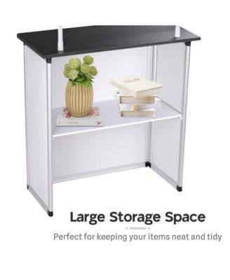 Popup Promotional Counter Table Booth Portable Demo Display Banner Stand 2 Pack
