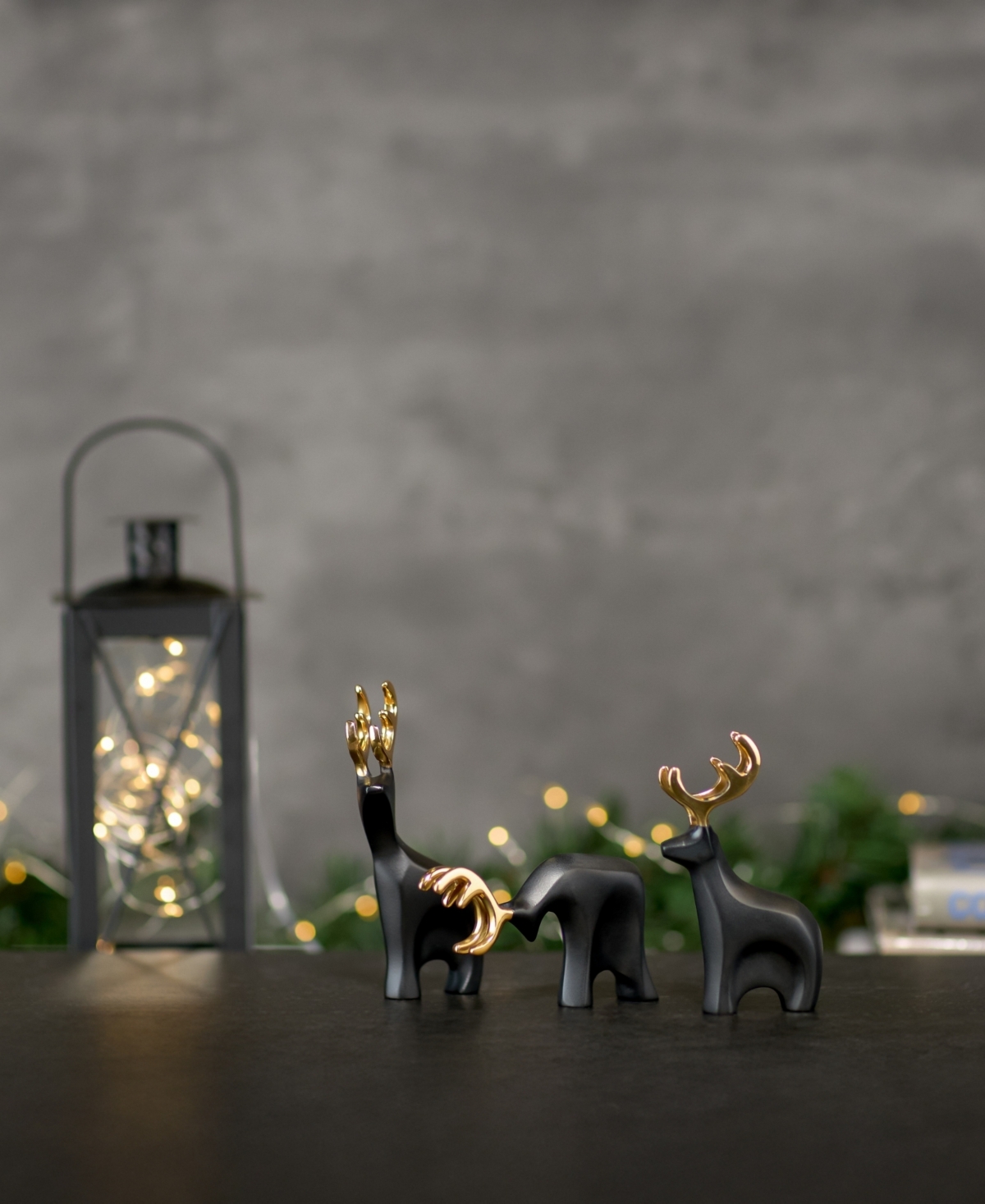 Nambe Mini Prancer Reindeer Figurines, Set Of 3 In Black