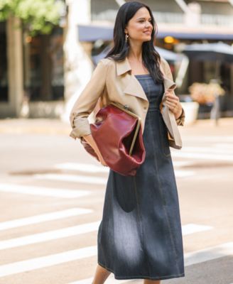 Serafina Large Leather Kisslock Bag