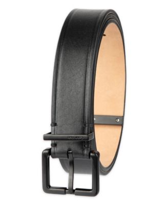 Men's Metal Finishes Leather Dress Belt