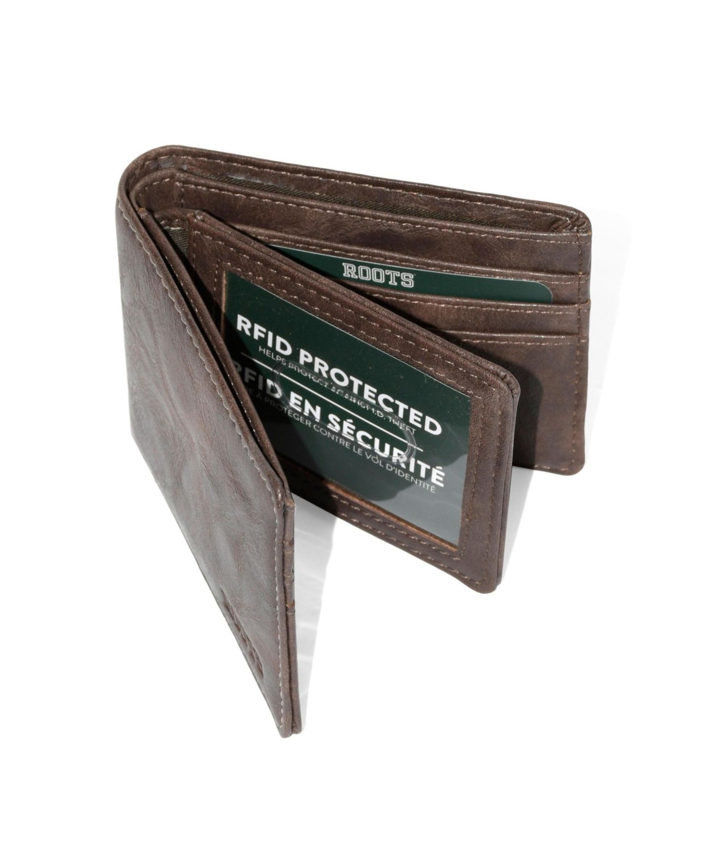 Мужской кошелёк Roots Men Slim Wallet with Center Passcase, цвет: Тёмный коричневый — фото 4