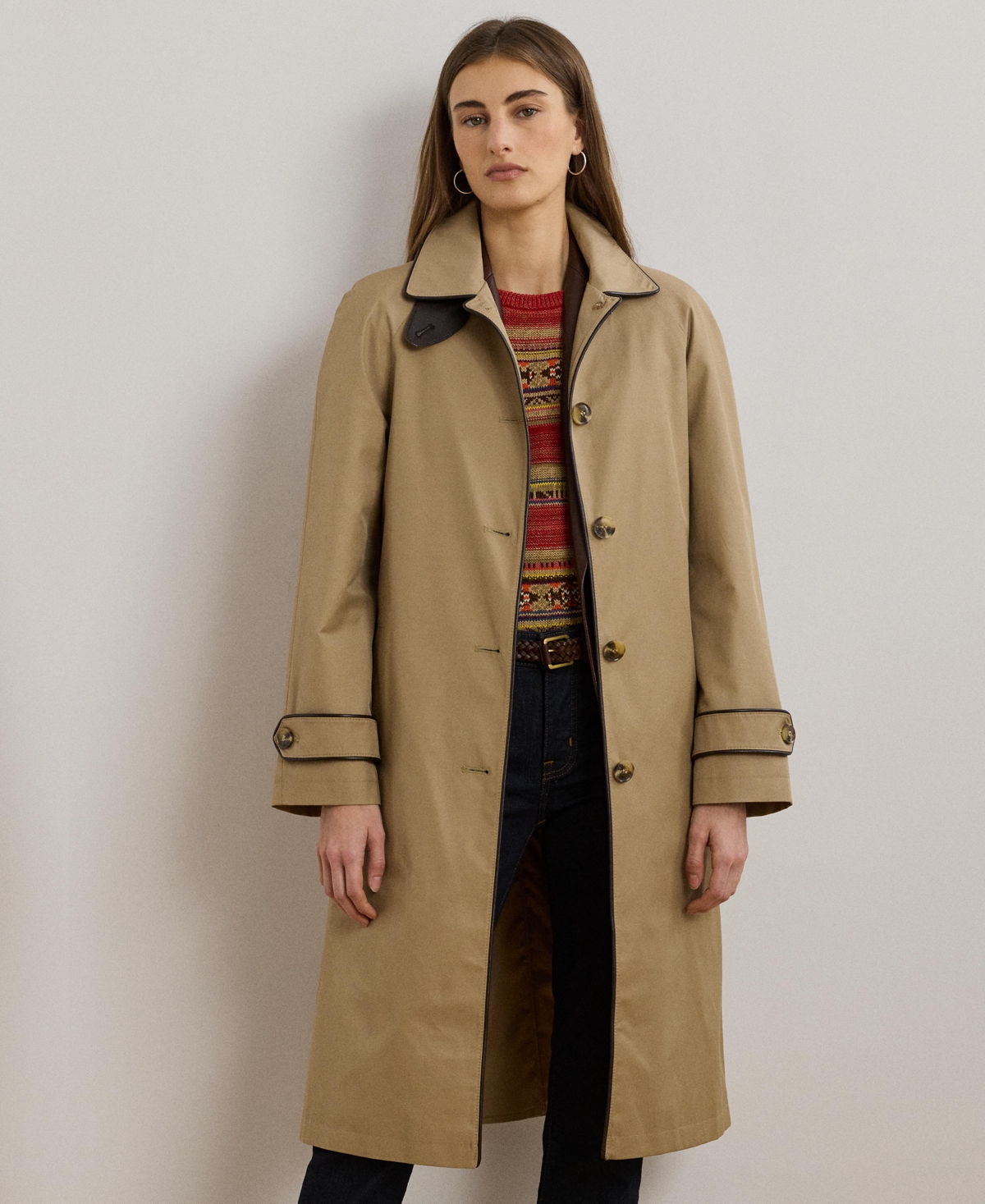 Ralph Lauren Women's Buttoned Maxi Trench Coat In Sand