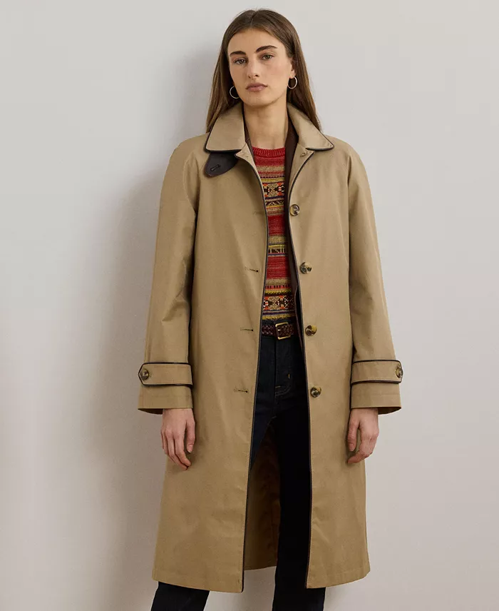 Women's Buttoned Maxi Trench Coat - thumbnail 6