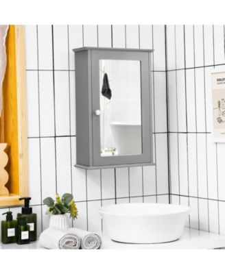 Bathroom Wall Cabinet with Single Mirror Door