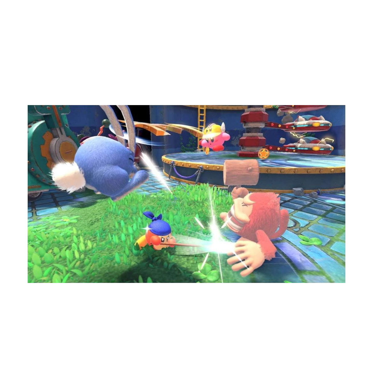 Nintendo Switch Neon Red & Blue Oled Console with Kirby and the Forgotten Land, Nso 12 Month Family Membership