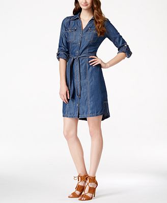macy's inc denim dress