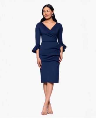 Betsy & Adam - Women's V-Neck 3/4-Sleeve Sheath Dress