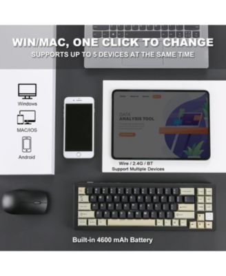AL71 75% Mechanical Keyboard,Full Aluminum CNC,Hot Swappable Gasket,2.4GHz Wireless BT5.0/USB-C Wired,NKRO Programmable RGB Backlight Creamy Typing for Win/Mac