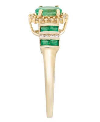 Sapphire (1 ct. t.w.) & Diamond (1/8 ct. t.w.) Ring (Also in Emerald & Ruby) in 14k Gold