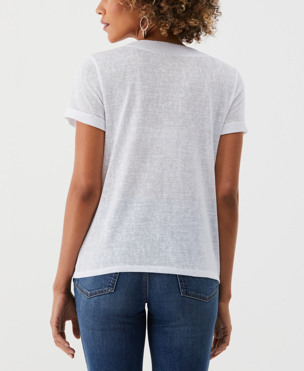 ELLA RAFAELLA PETITE FLORAL PRINT RUFFLED CREW NECK SLEEVELESS TOP 