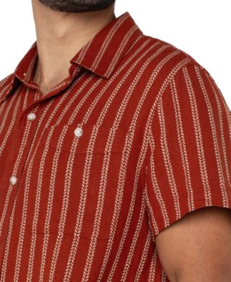 Men's Striped Short-Sleeve Camp Shirt
