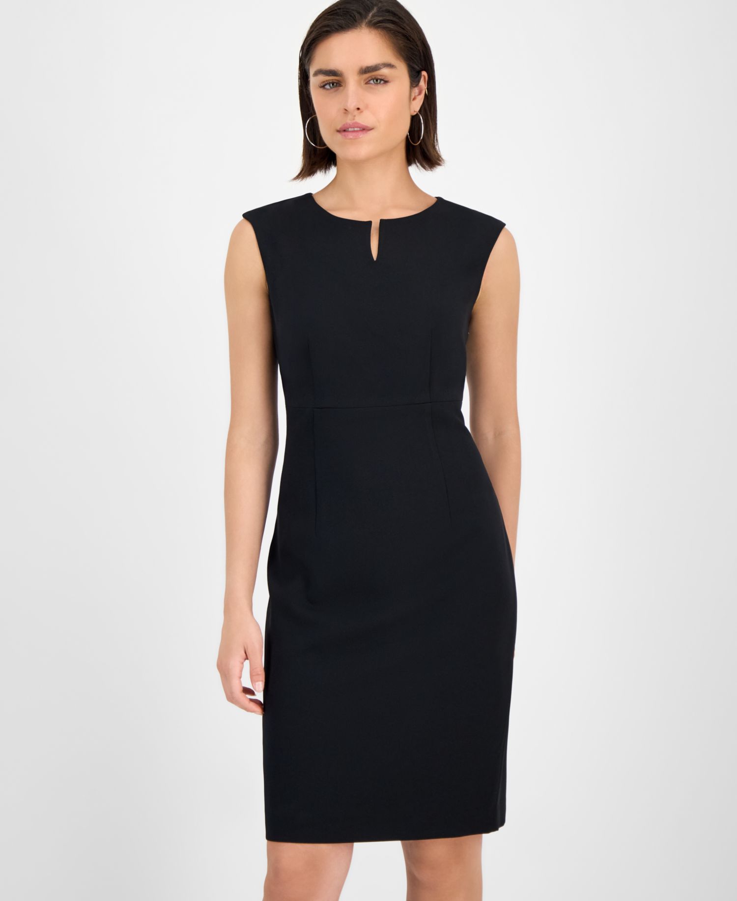 Women's Stretch Crepe Sleeveless Sheath Dress