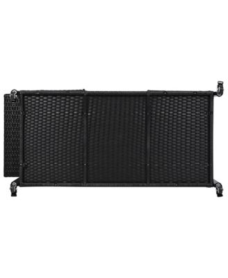 Wicker Grill Cart with Table Top & Storage - Outdoor Kitchen