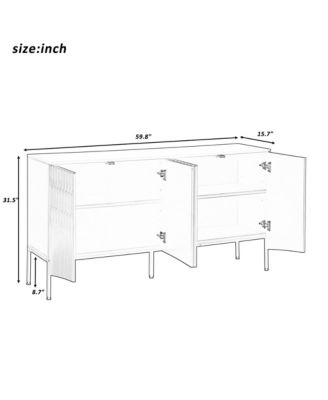 Curved Door Sideboard - Elegant Storage for Living Spaces
