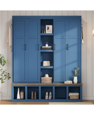 Farmhouse Hall Tree with Bench & Storage