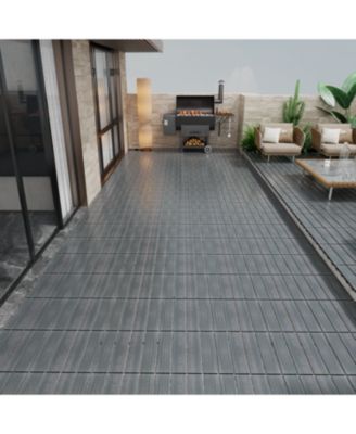 WPC Patio Tiles - 22 Pack - Interlocking Decking - 11.8" Ash
