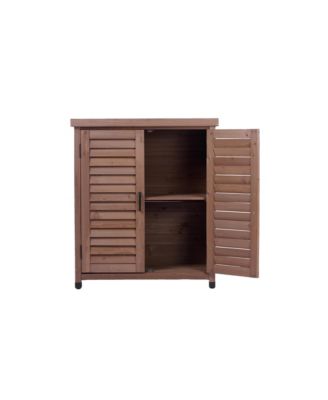 Potting Bench with Storage &amp; Metal Top - Outdoor Garden Workstation