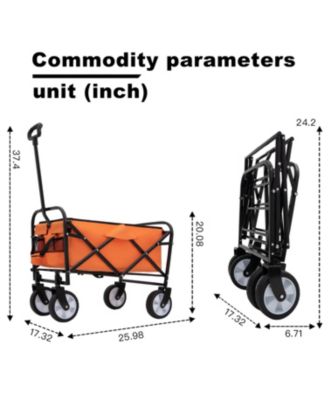 Collapsible Utility Wagon Cart - Orange