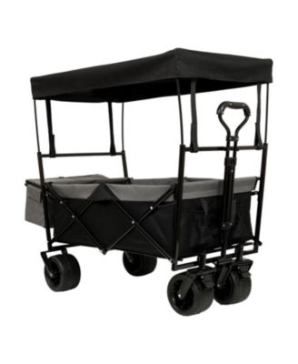 Collapsible Wagon with Canopy & All-Terrain Wheels