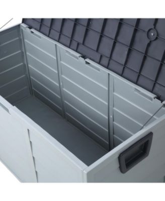 75 Gallon Resin Deck Box - Outdoor Storage with Wheels