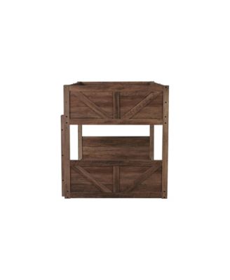 Antique Oak Twin Floor Bunk Bed