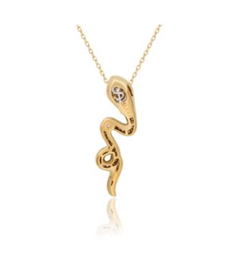 Suzy Levian Sterling Silver Cubic Zirconia Wild Snake Pendant
