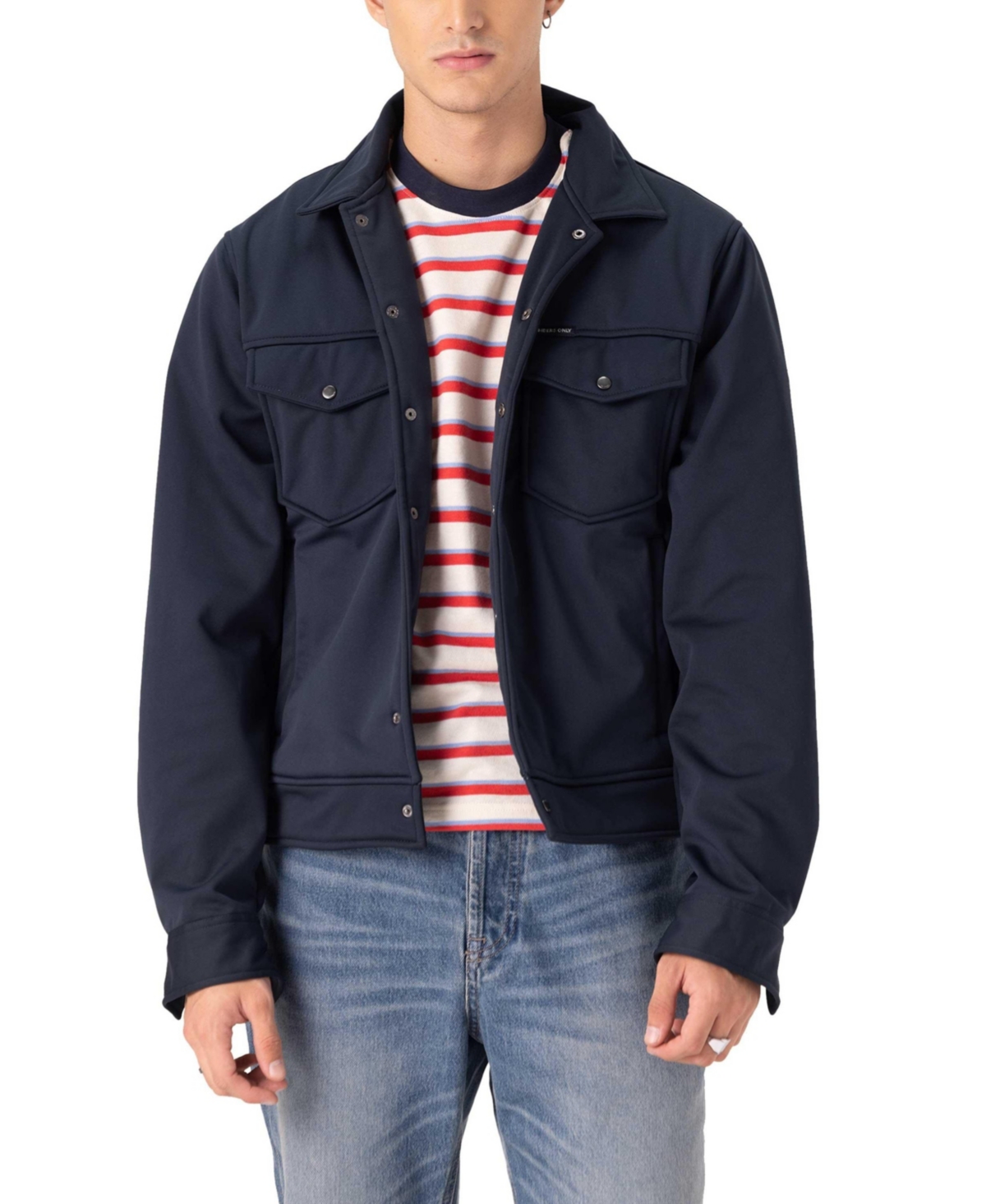Men's Soft Shell Shirt Jacket - Navy