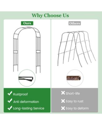 Outdoor Metal Garden Arch Trellis for Climbing Plants Grape Vine Flower