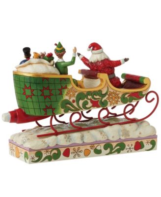 Buddy Elf with Santa in Sleigh Figurine