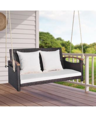 2-Person Patio Rattan Porch Swing Hammock
