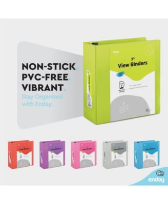 1Inch 3 Ring Binder, 1 Inch Round Ring Clear View Cover with 2 Inside Pockets Binders, Colored School Supplies Binders in Grey, Pink, Blue, Purple, Green and Red, Multicolor (6 PC) – by Enday