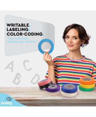 Colored Masking Tape (6 Pack) 1080 Ft x 1 in - Colored Masking Tape 1 inch Wide x 180 Feet (60 Yards) per roll - Painters Tape, Great for Arts Crafts & Labeling