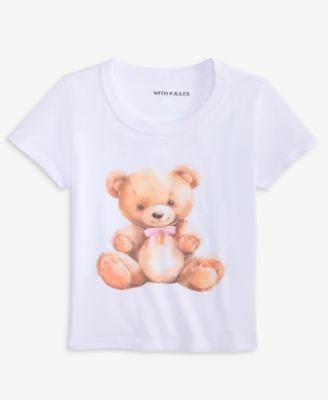 With Jules - Big Girls Teddy Bear Graphic Cotton T-Shirt