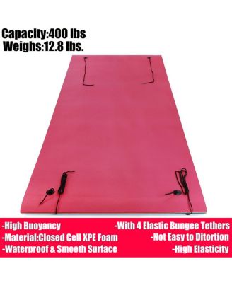 Rose Pink Water Floating Mat Foam Pad, 13x5FT Bouncy Tear-Resistant XPE Foam