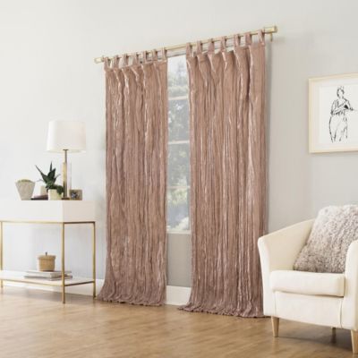 Odelia Distressed Velvet Semi-Sheer Tab Top Curtain Panel