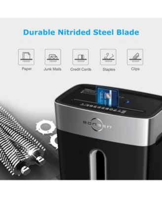 BONSEN Paper Shredder for Home Office, 10-Sheet Cross-Cut Shredder, P-4 High Security Level, Quiet Credit Card Shredder with Jam Proof System, 4 Gallons Bin
