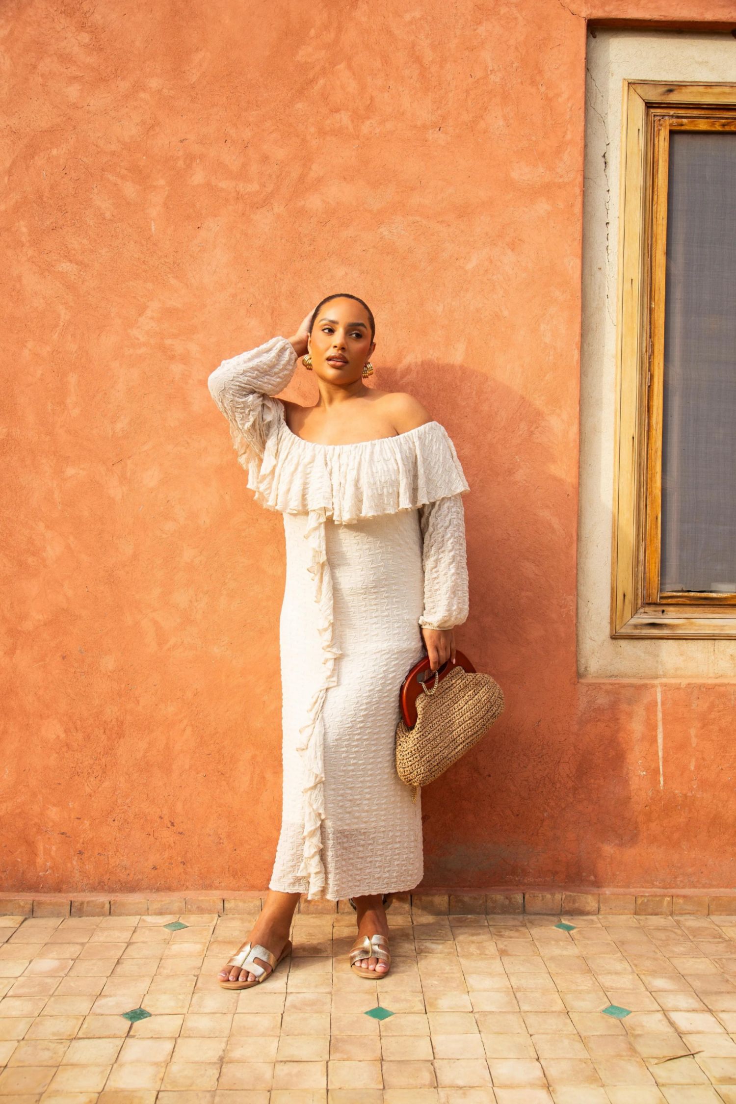 Women's Ruffle Bardot Dress