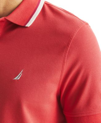 Men's Textured Tipped Collar Polo Shirt