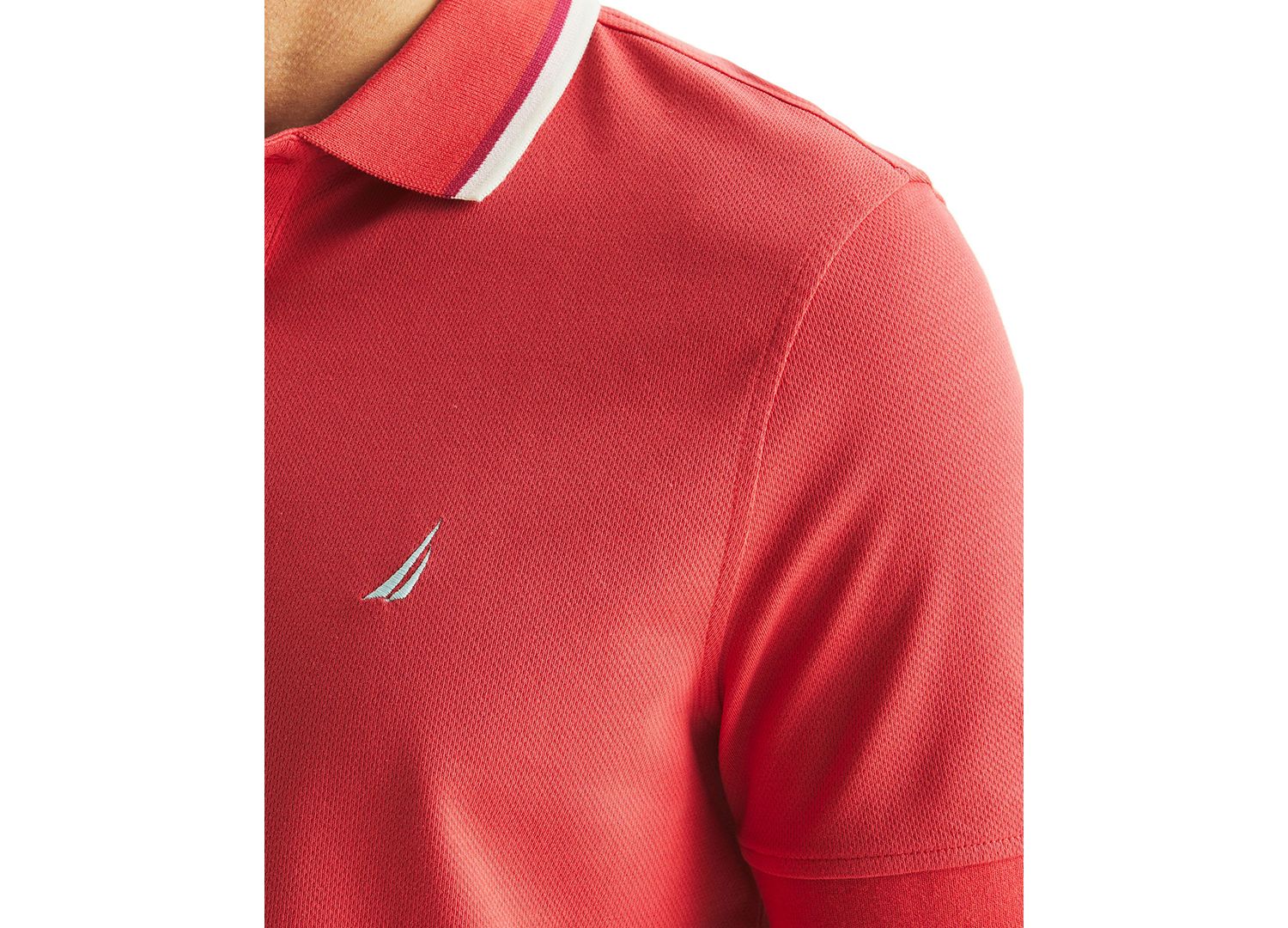 Men's Textured Tipped Collar Polo Shirt