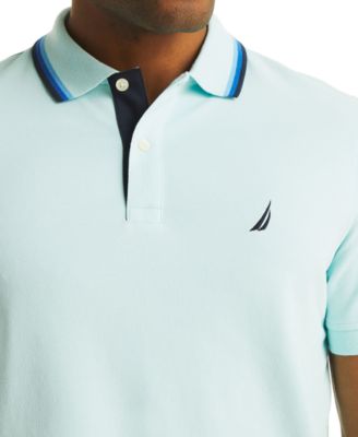 Men's Textured Tipped Collar Polo Shirt