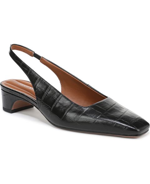Женские туфли Franco Sarto Lyanna Square Toe Slingback Pumps, цвет: Чёрный с принтом кожаный